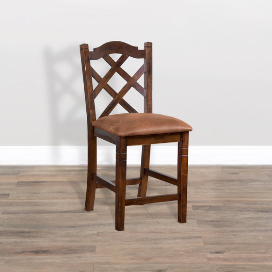 Santa Fe - Double Crossback Barstool - Dark Brown