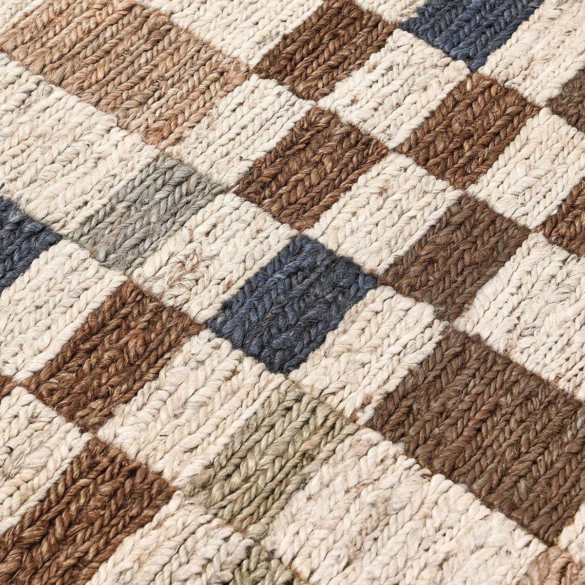 Soumak - 2' x 3' Jute Check Area Rug - Check Natural Multi