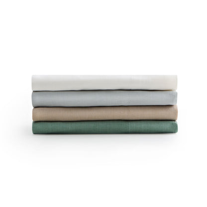 Linen-Weave Cotton Twin Long Sheet Set - Sand