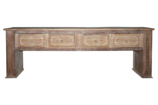 Qena - 4 Drawer Console Table - Butterwood Blend