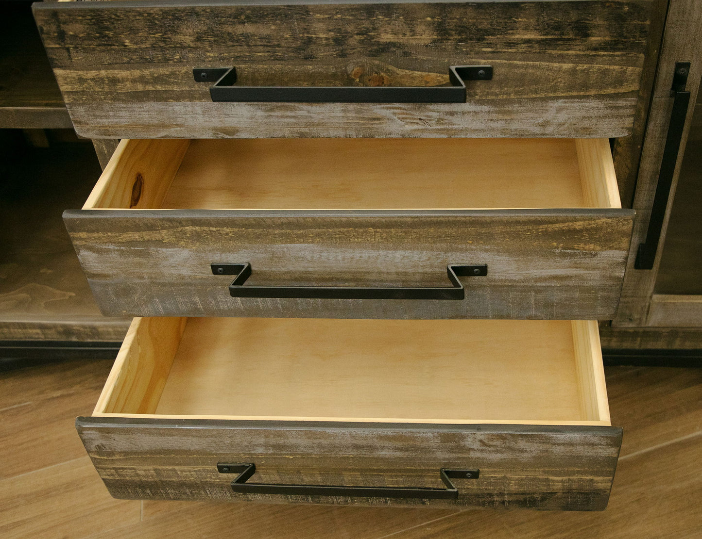 Loft - Buffet With 3 Drawer / 2 Doors - Two Tone Gray / Brown