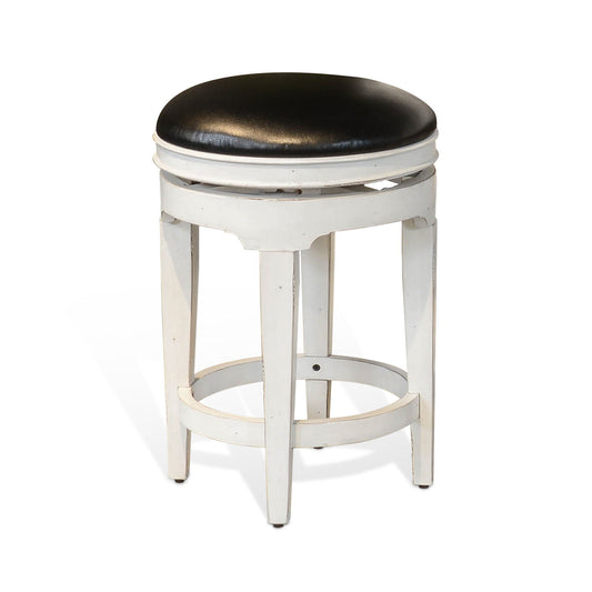 Carriage House - Swivel Stool - White / Dark Brown