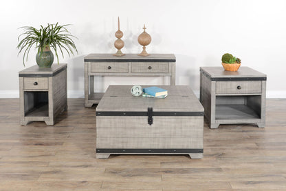 Alpine - Mahogany Wood Coffee Table With Lift Top And Casters - Gray