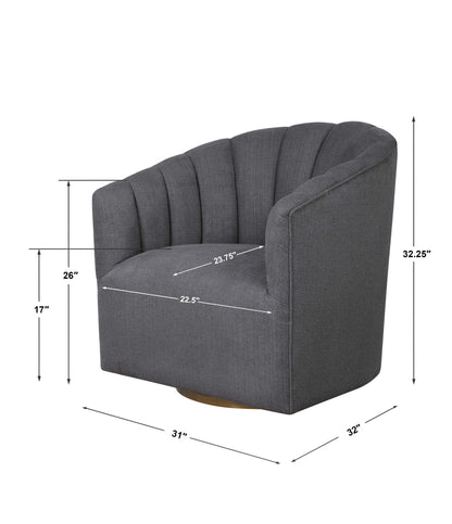 Cuthbert - Modern Swivel Chair - Dark Gray