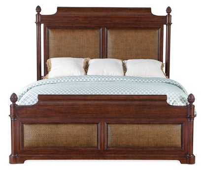 Nouveau Chic - California King Upholstered Bed - Dark Brown