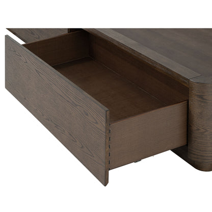 Athens - King Upholstered Storage Bed - Dark Brown