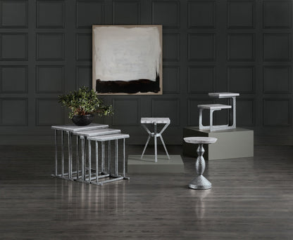 Melange - Glendon Side Table - Pearl Silver