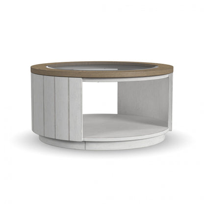 Melody - Round Coffee Table With Casters - White