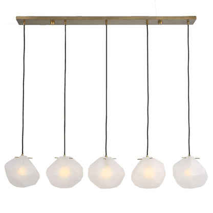 Geodesic - 5 Light Linear Pendant - White