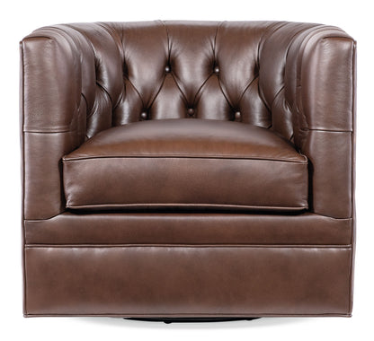 CC - Lennox Tufted Swivel Chair - Brown