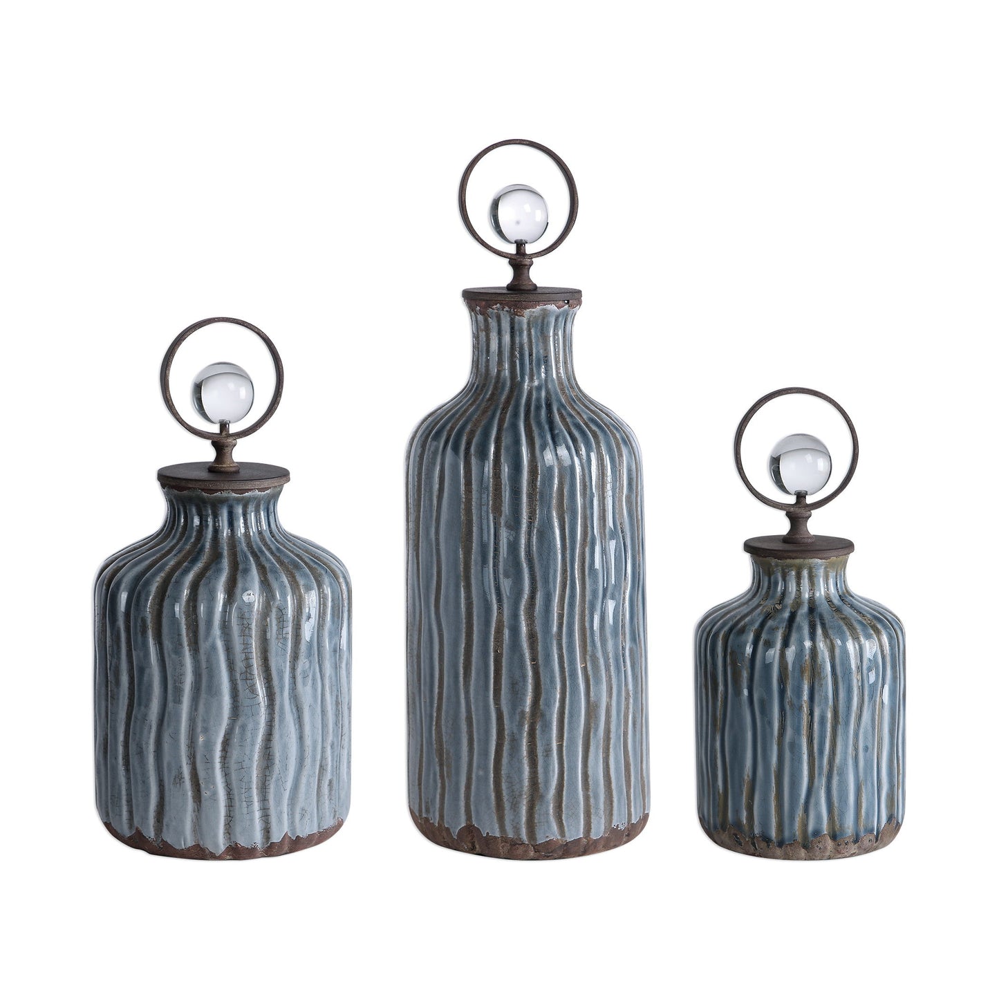 Mathias - Vessels (Set of 3) - Grey-Blue