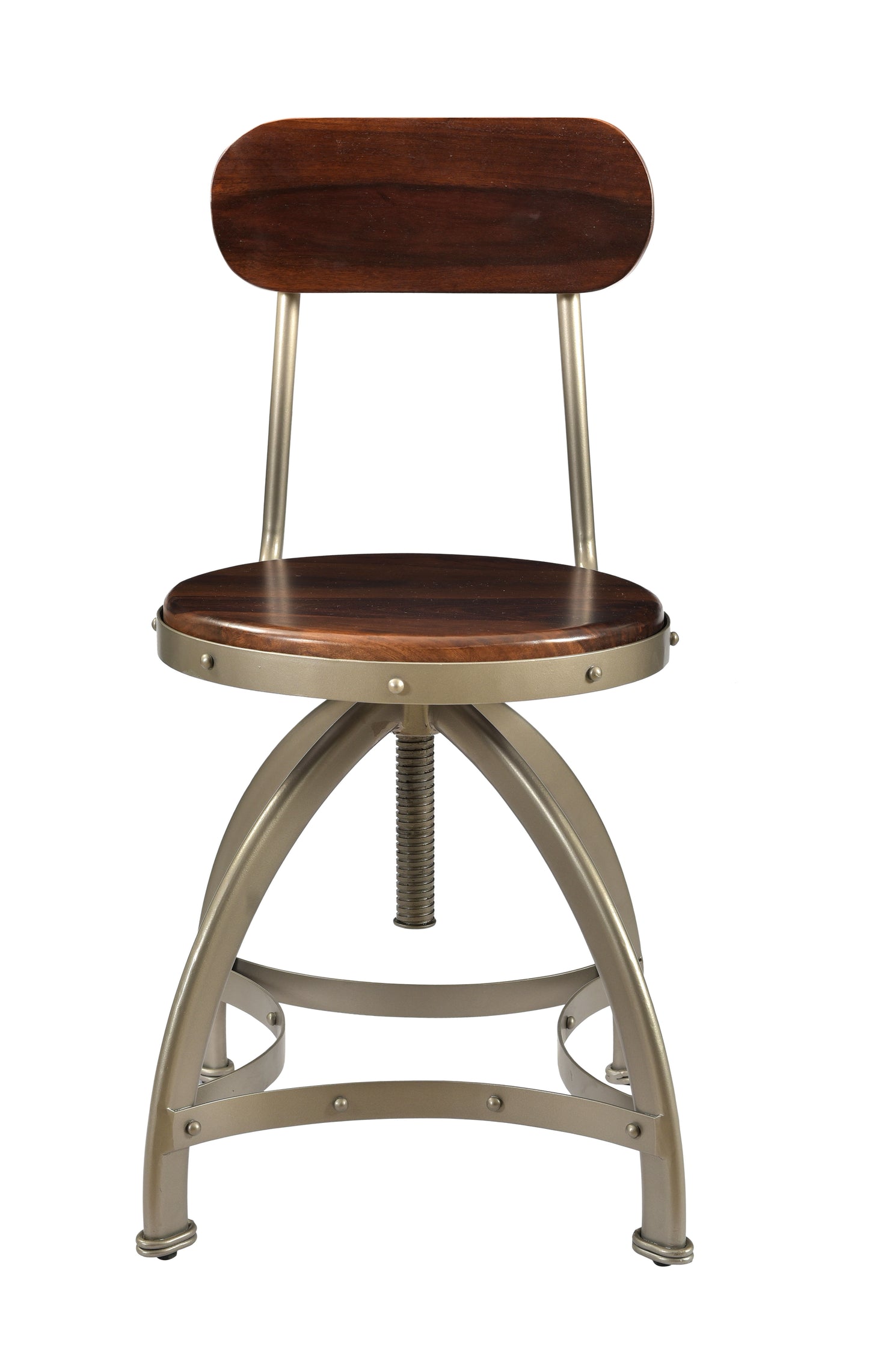 Tacoma - Adjustable Barstool - Honey Brown / Antique Silver