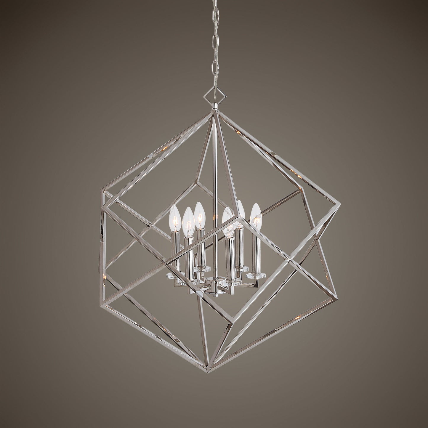 Euclid - 6 Light Cube Pendant - Nickel