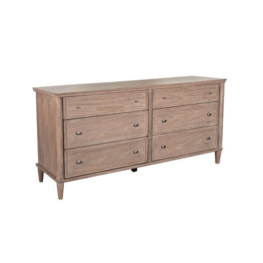 Transitional - 6-Drawer Dresser - Oak Grove