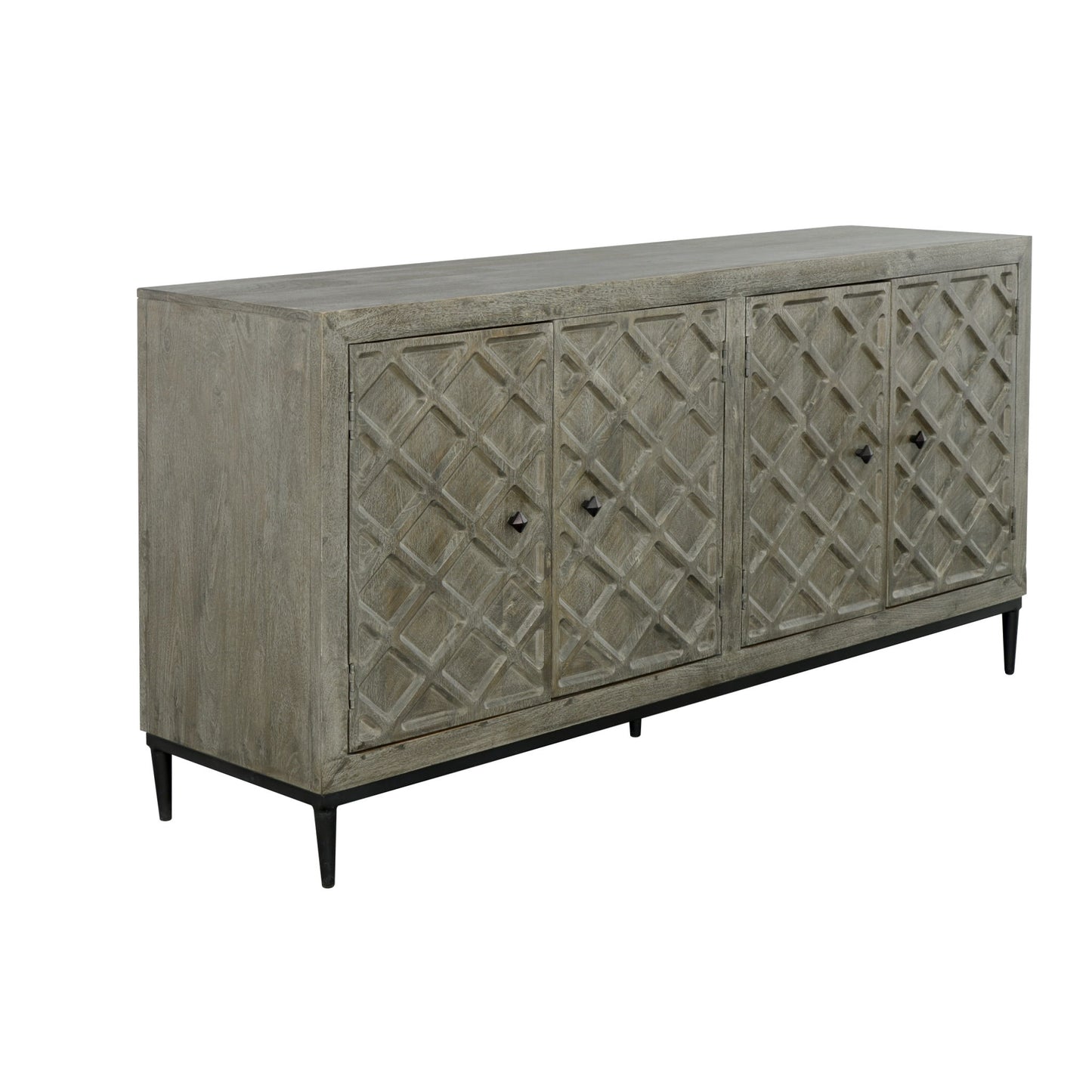 Hailey - Four Door Credenza - Crescent Gray