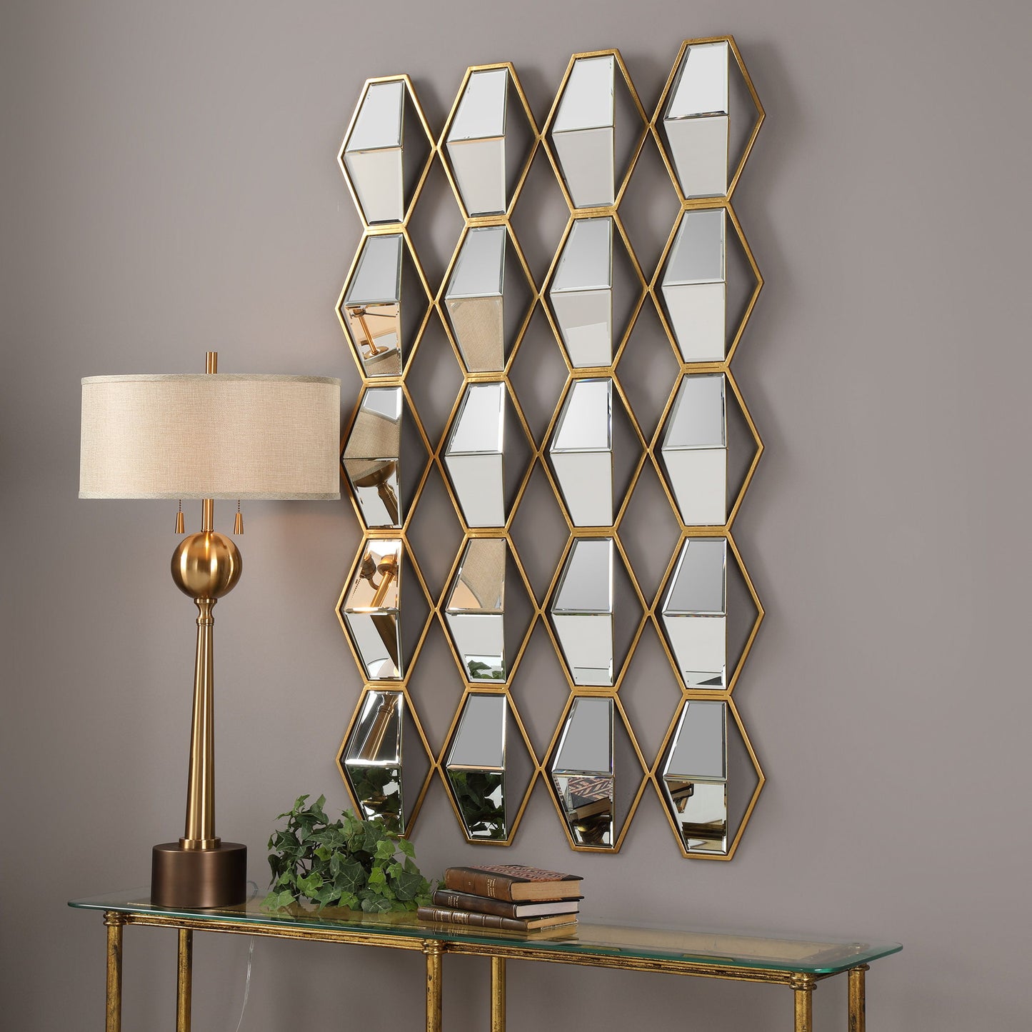 Jillian - Mirrored Wall Art - Gold