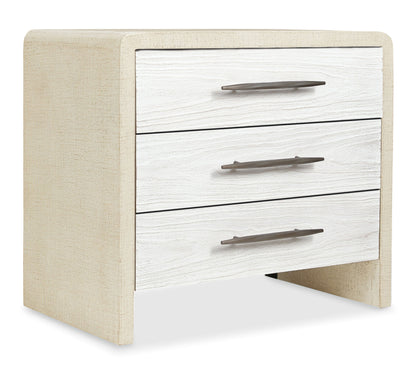 Cascade - 3-Drawer Nightstand - Beige / White