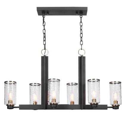 Jarsdel - 6 Light Industrial Island Light - Black