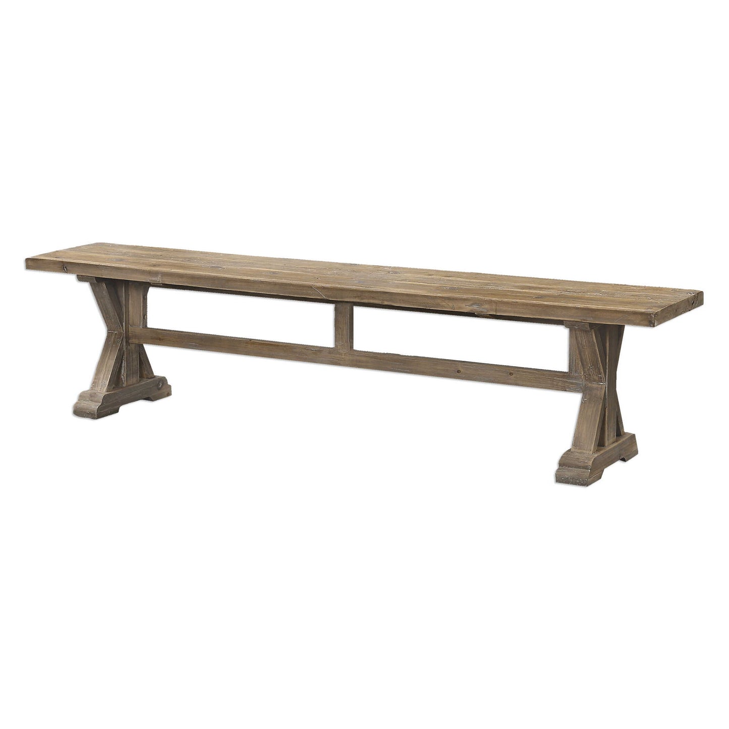 Stratford - Salvaged Wood Bench - Dark Brown