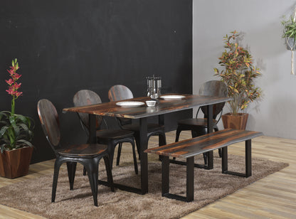 Sierra II - Dining Table - Brown / Black Powder Coat Finish