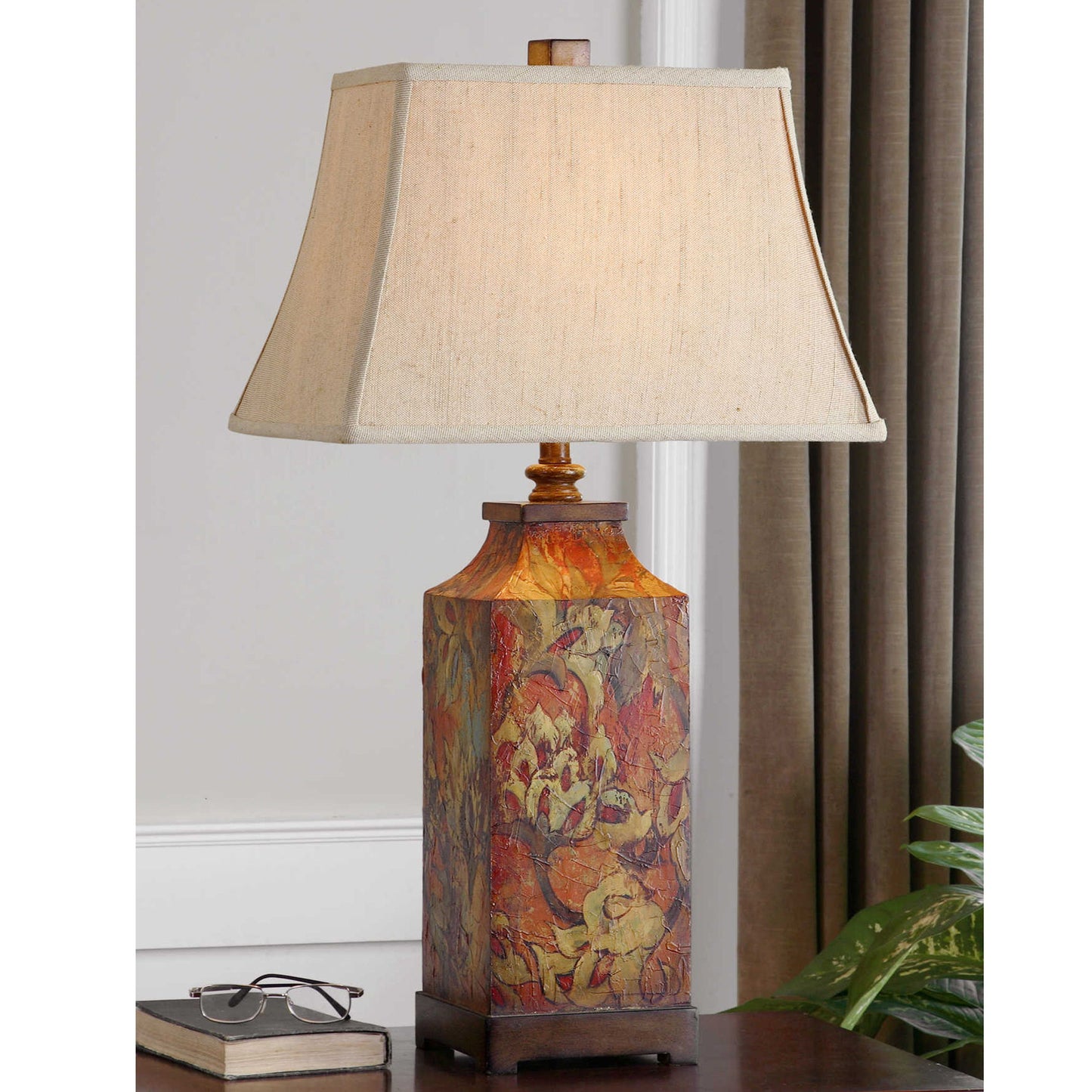 Colorful Flowers - Table Lamp - Orange