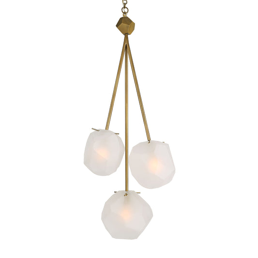 Geodesic - 3 Light Pendant - White