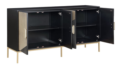 Phoenix - Four Door Credenza - Midnight Hour / Champagne