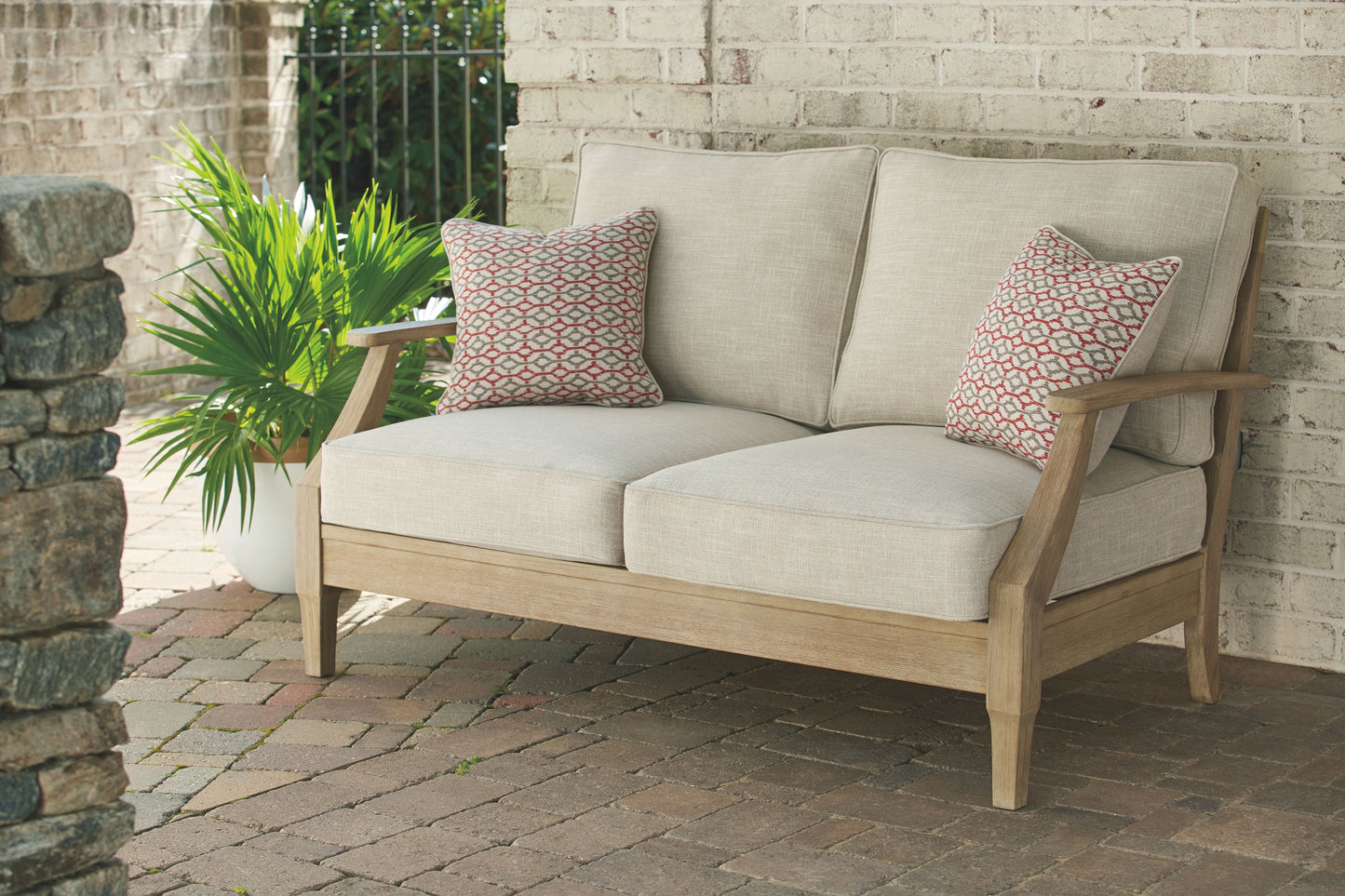 Clare - Beige - Loveseat W/Cushion