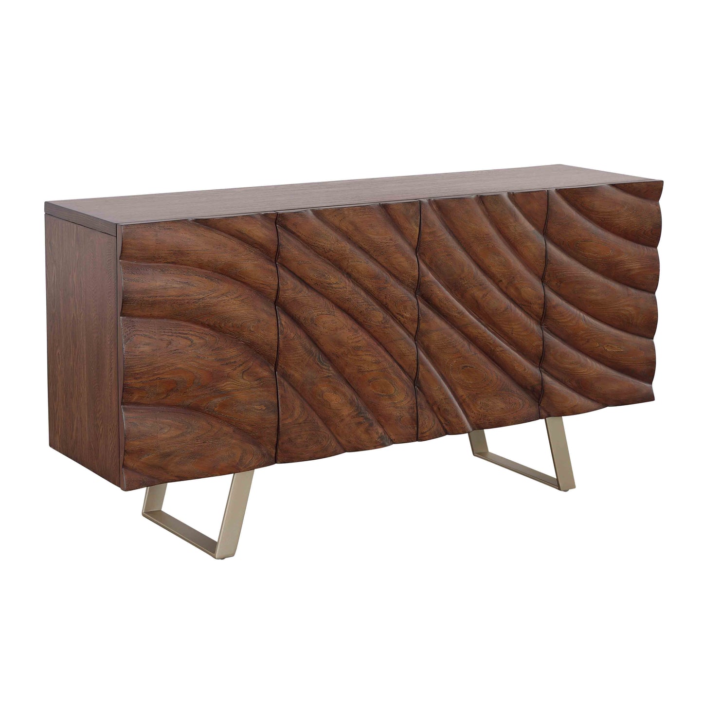 Mojave - Four Door Credenza - Brown / Champagne