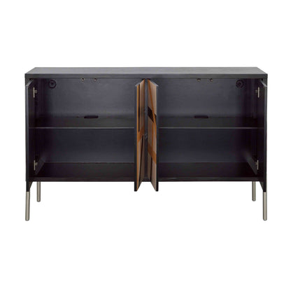 Sonia - Four Door Credenza - Black / Multicolor - Black / Multicolor