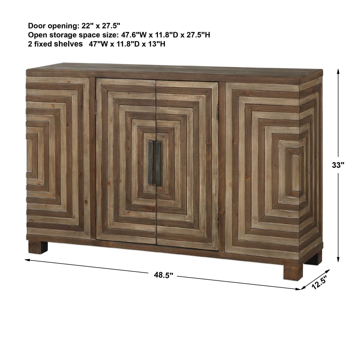 Layton - Geometric Console Cabinet - Light Brown