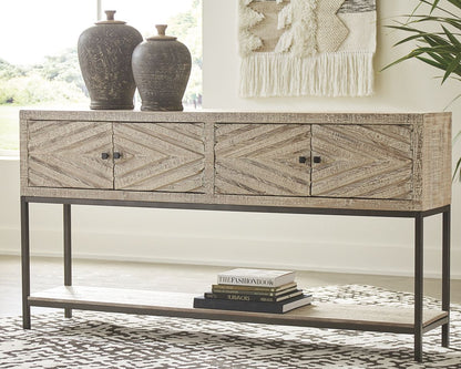 Roanley - Distressed White - Console Sofa Table