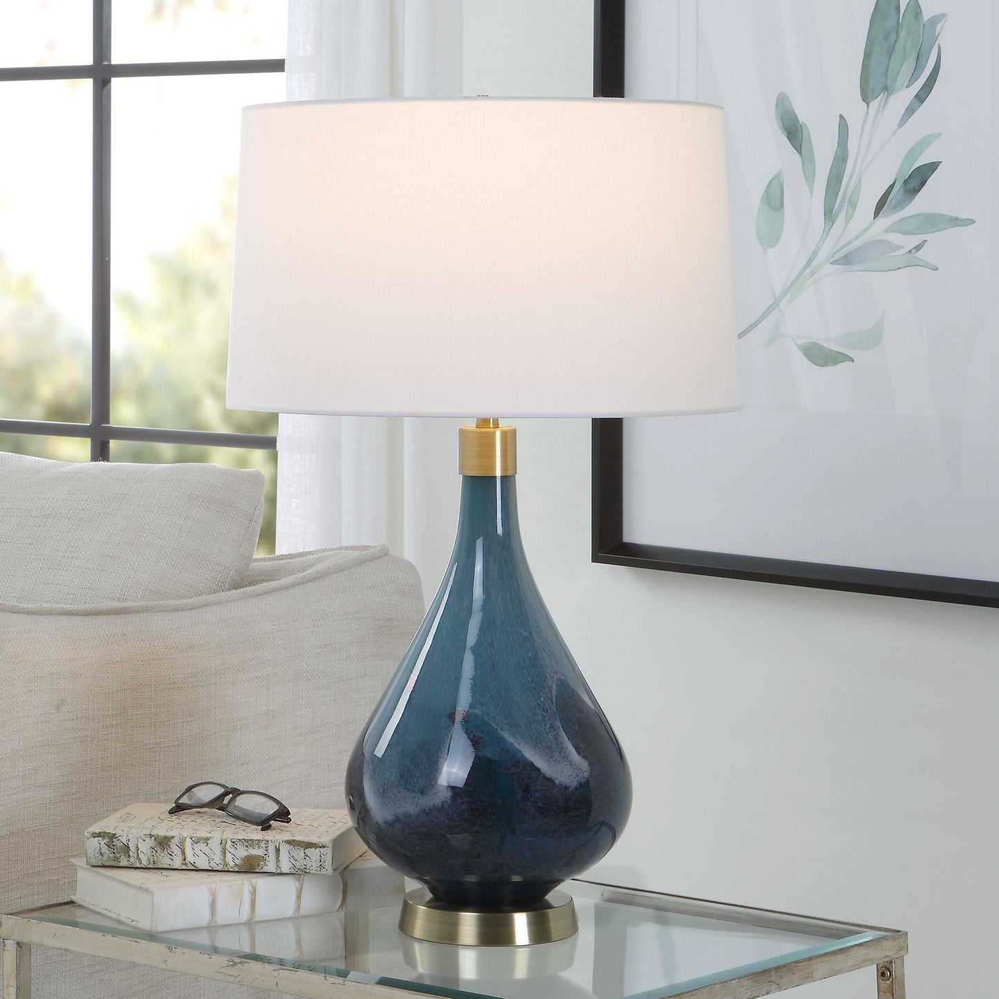 Riviera - Art Glass Table Lamp - Blue