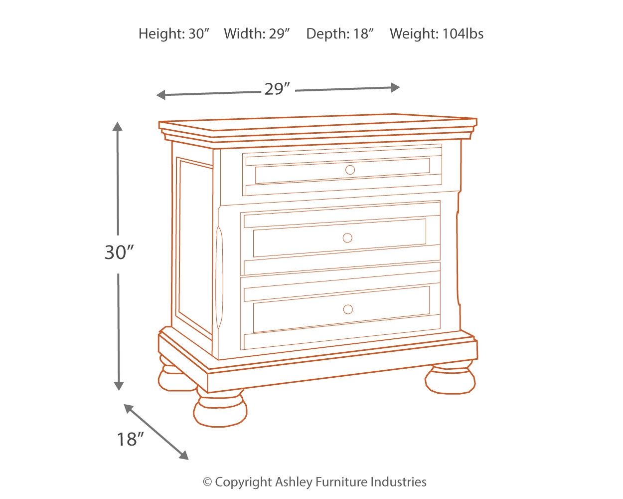 Flynnter - Medium Brown - Two Drawer Night Stand