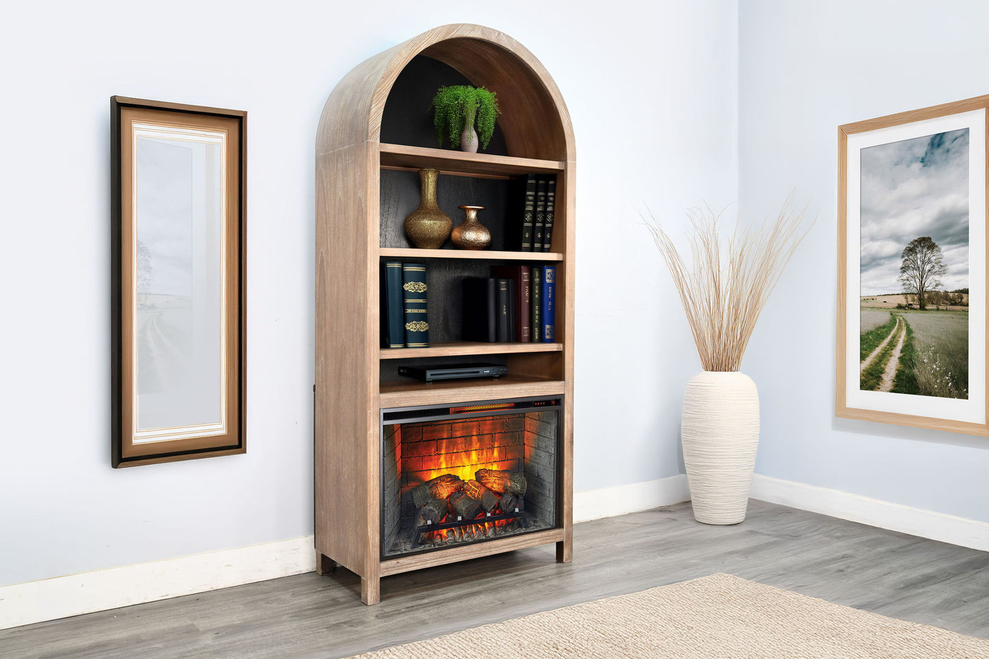 Chill Arch Bookcase With 33" Fireplace Option