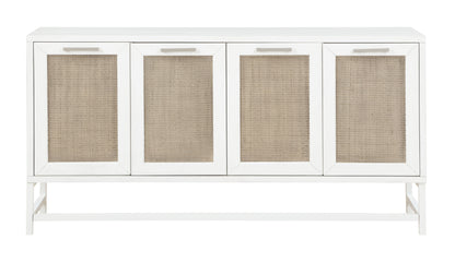 Hawthorne - Four Door Credenza - White / Rattan