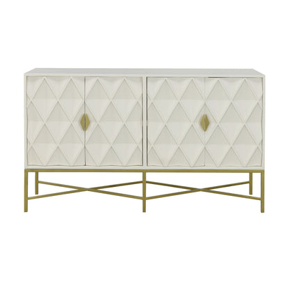 Selena - Four Door Credenza - Truffle Cream / Gold