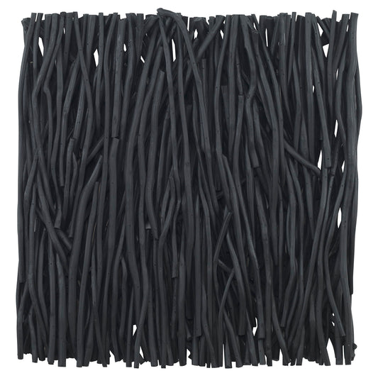 Gathered Teak - Square Wood Wall Decor - Black