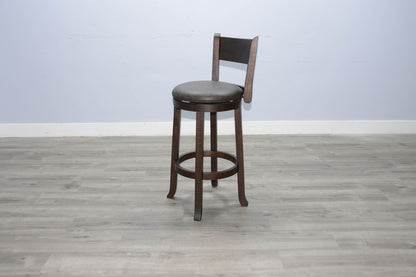 Homestead - 30"H Swivel Barstool, Cushion Seat & Back (Set of 2) - Dark Brown