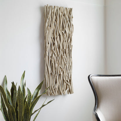 Gathered Teak - Bleached Wood Wall Decor - Beige