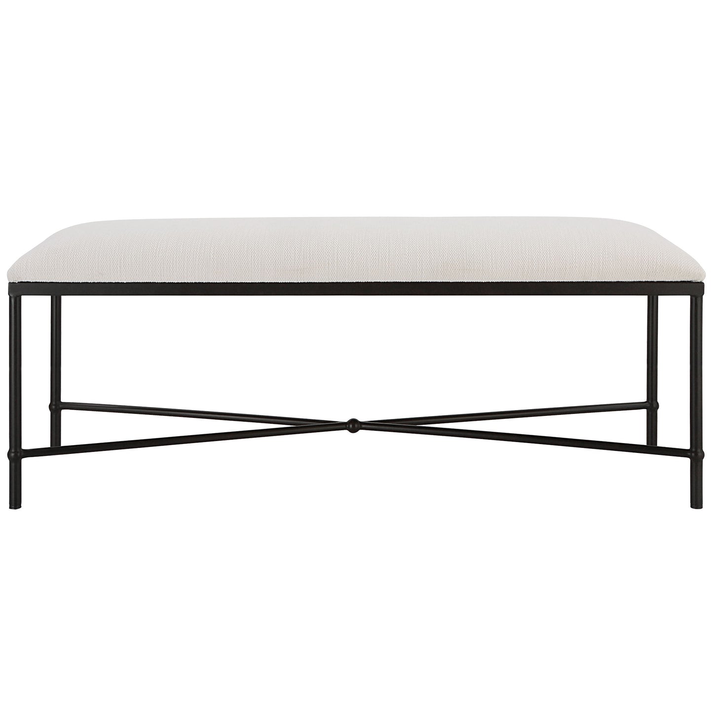 Avenham - Black Framed Bench - White