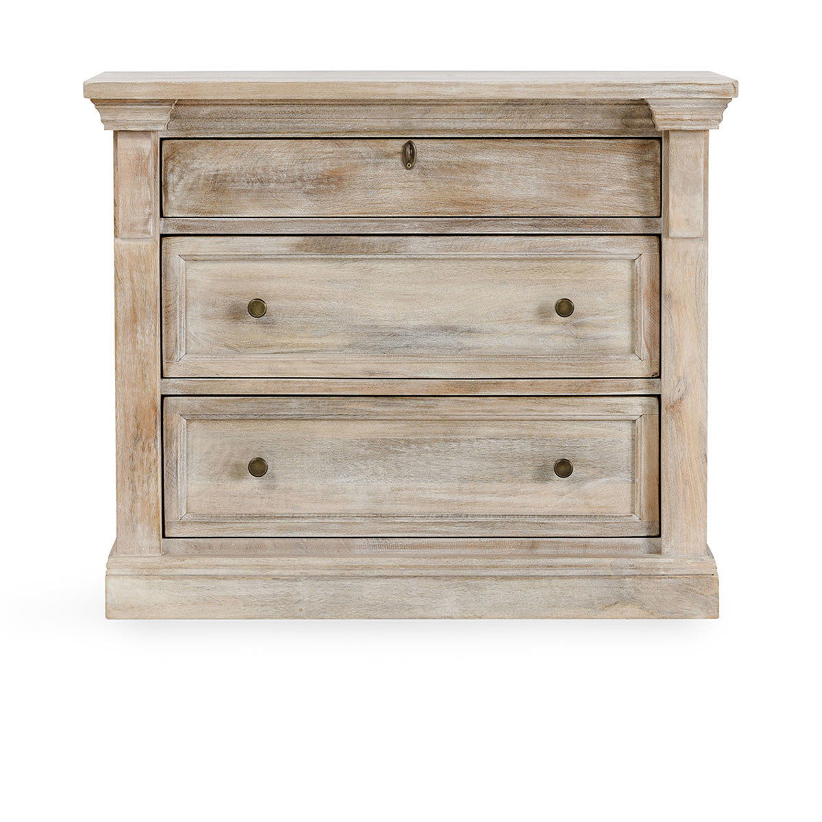 Adelaide - 3 Drawer Nightstand - Natural White Wash