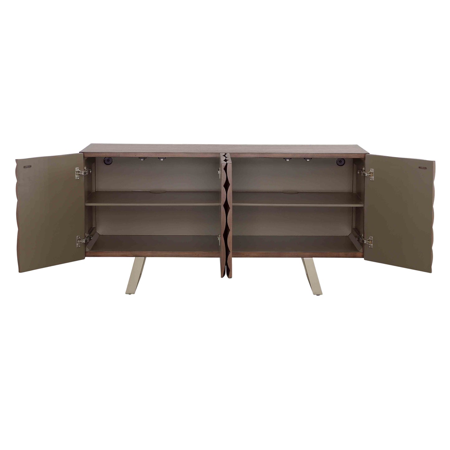 Mojave - Four Door Credenza - Brown / Champagne