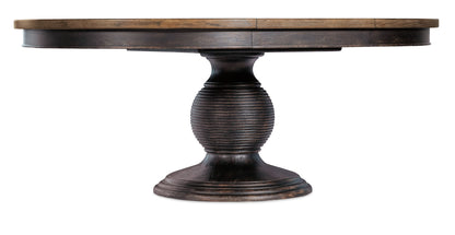 Americana - Round Pedestal Dining Table With One 22" Leaf