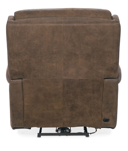 MS - Wheeler Power Recliner With Power Headrest - Dark Brown