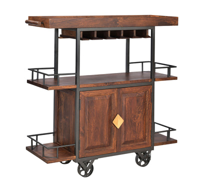 Junction - Two Door Wine Trolley - Tram Brown