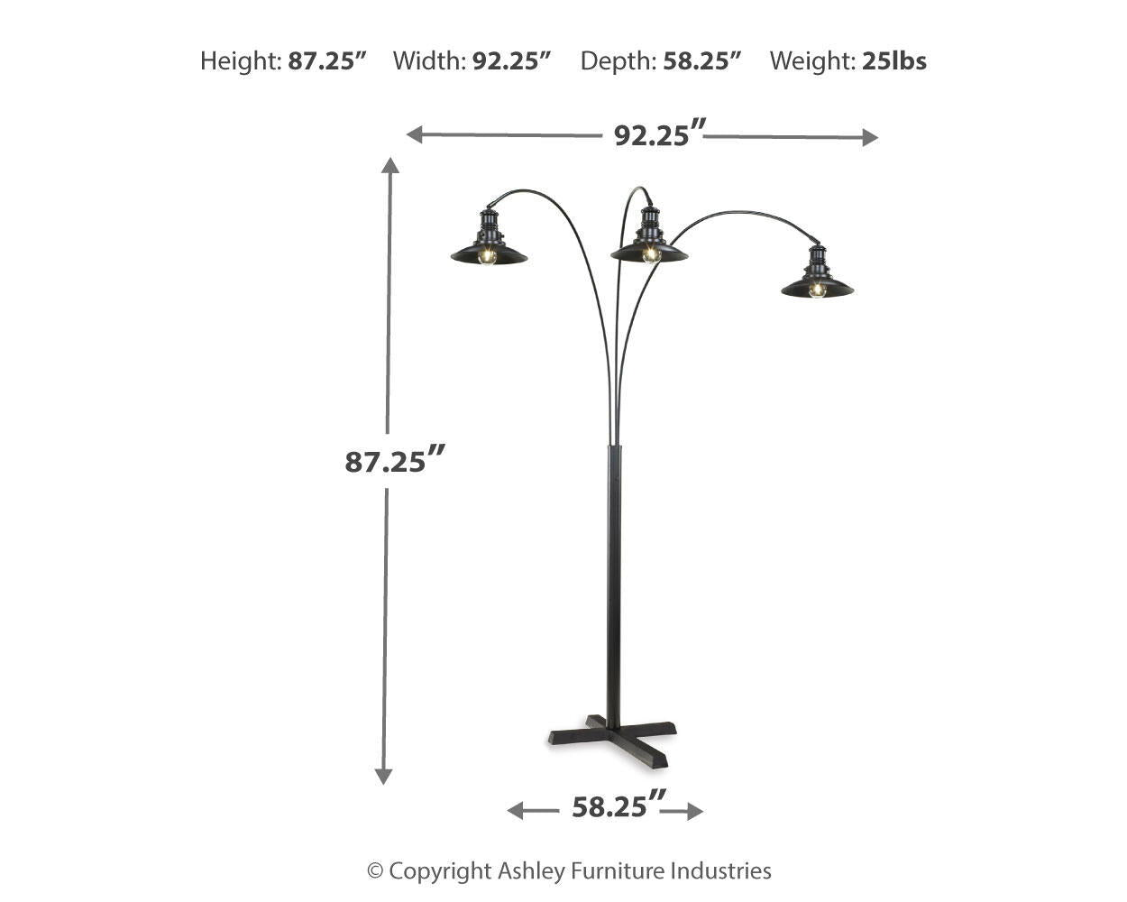 Sheriel - Metal Arc Lamp  - Black