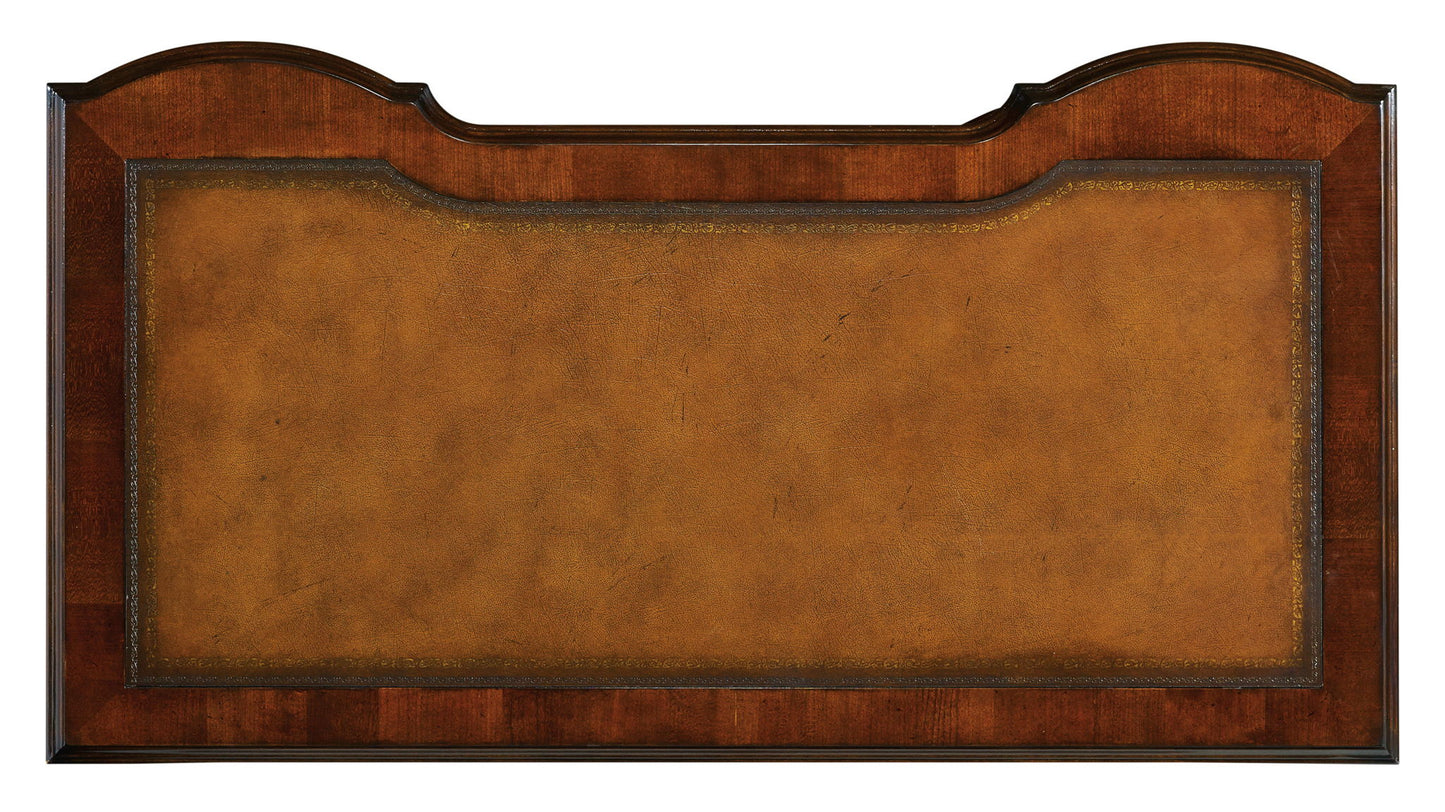 Knee-Hole Desk Bow Front - Dark Brown