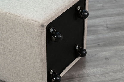 Gibson - Ottoman Cushion Stool With Casters - Wheat