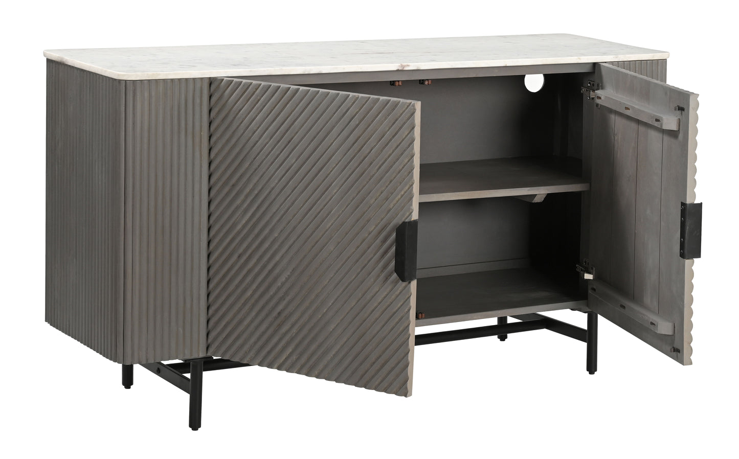 Nebulous - Two Door Credenza - Gray / White